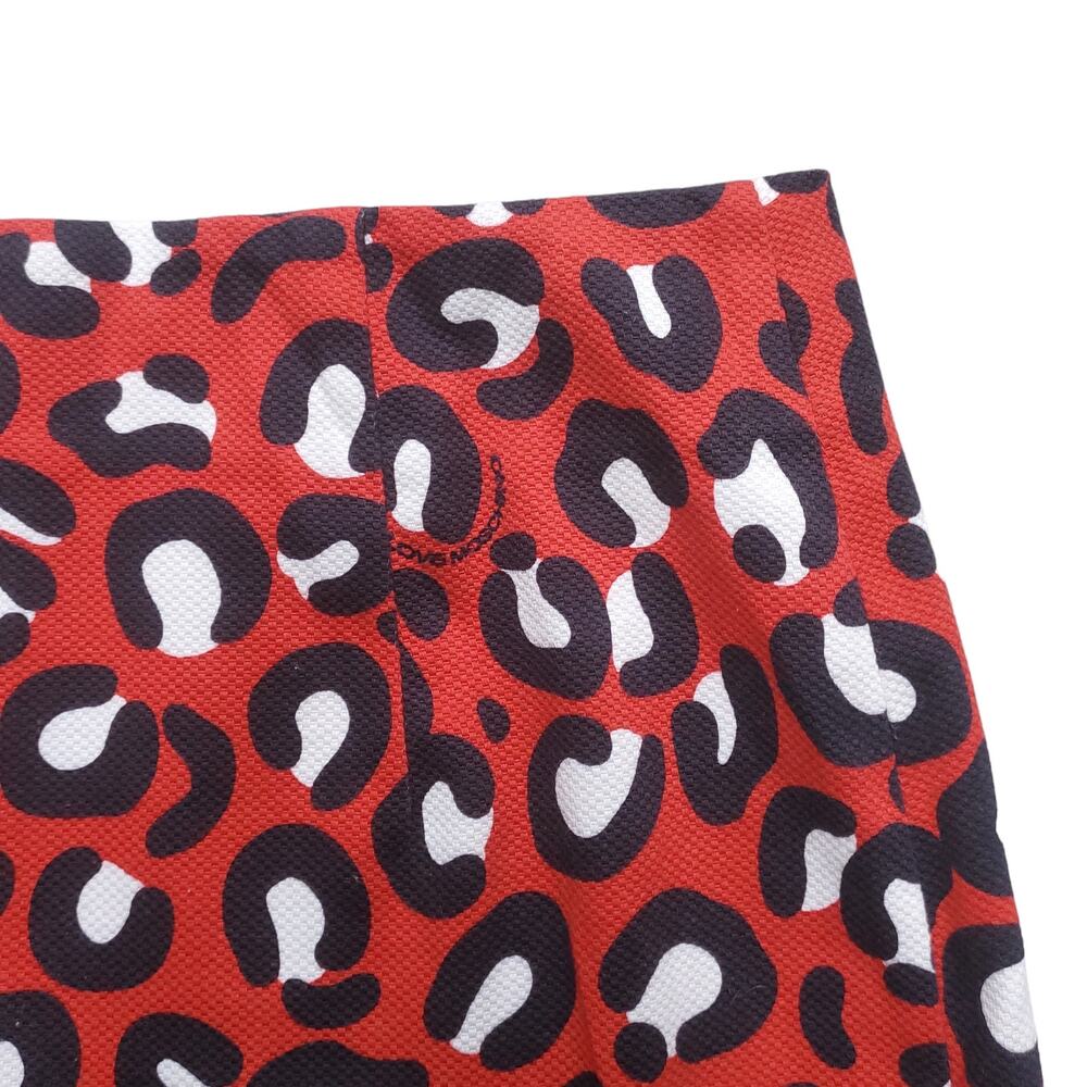 Love Moschino Red Animal Print Pencil Skirt Black White Cotton Stretch Sz 2 - Picture 6 of 8